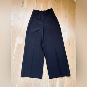 Zara Black Wide-Leg High-Rise Ankle Trousers